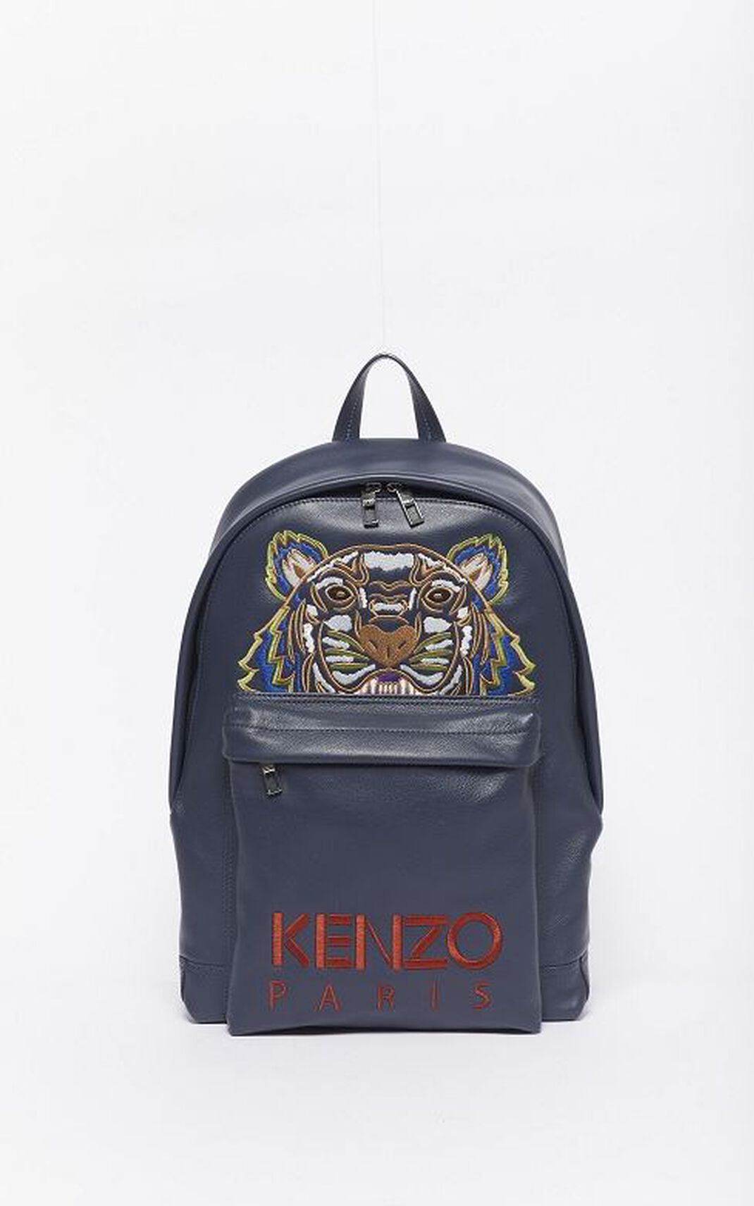 Kenzo Tiger leather Backpack Navy Blue For Womens 4758HWBYL